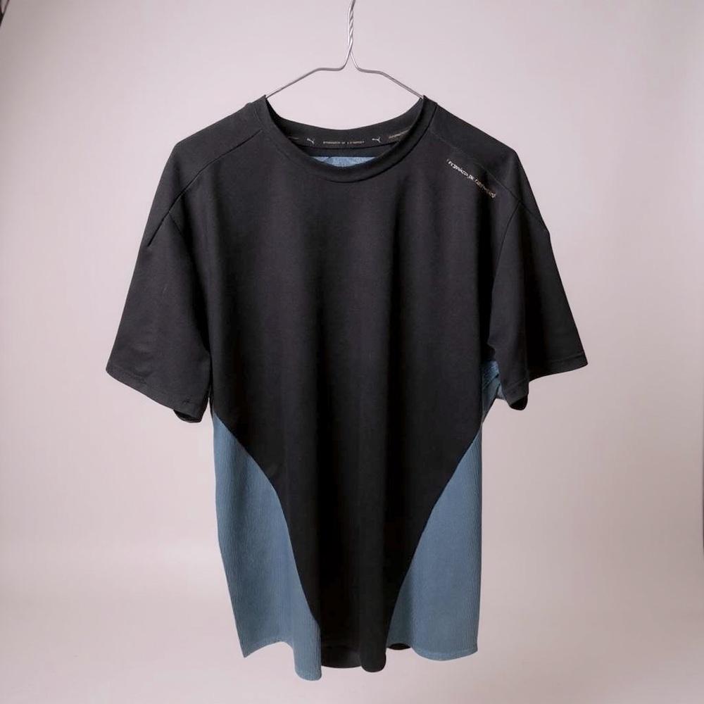 Large Puma x Porsche Design Black and Blue Short Sleeve Tee